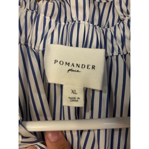 Tuckernuck Pomander Place Blue Stripe Rae Blouse XL - Picture 7 of 8
